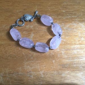 Gorgeous rose quartz bracelet silver attracts love